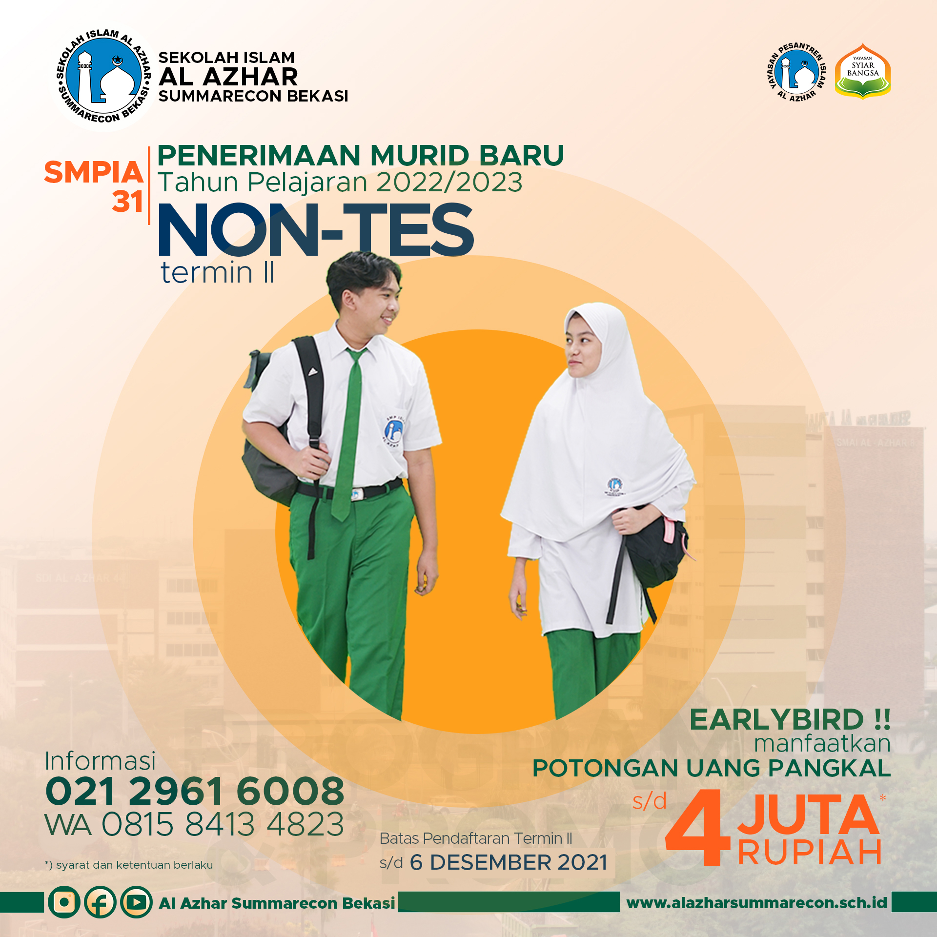 Non Tes Termin II di SMP Islam Al Azhar 31 Summarecon Bekasi 